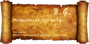 Medgyaszai Gergely névjegykártya